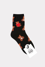 Load image into Gallery viewer, Heart bear socks - Black
