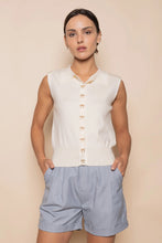 Load image into Gallery viewer, Gold Bow Knit Top - Cream
