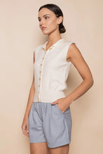 Load image into Gallery viewer, Gold Bow Knit Top - Cream
