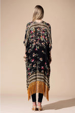 Load image into Gallery viewer, galya fringe kimono - blk/multi
