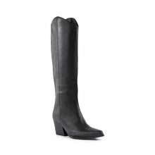 Load image into Gallery viewer, Tall leahter boots - black
