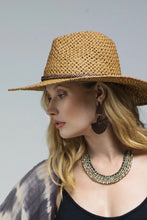 Load image into Gallery viewer, panama hat w braid trim - natural

