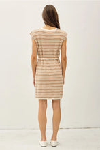 Load image into Gallery viewer, cap slv striped dress - caramel
