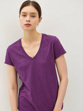 Load image into Gallery viewer, classic v nk ss tee - eggplant
