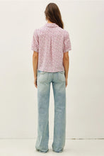 Load image into Gallery viewer, ditsy print puff slv blouse - fuchsia
