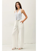 Load image into Gallery viewer, striped halter tie vest - chambray

