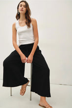 Load image into Gallery viewer, wide crop linen pants - black
