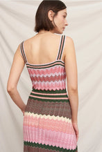 Load image into Gallery viewer, Chevron knit dress w scallop edge - multi
