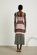 Load image into Gallery viewer, Chevron knit dress w scallop edge - multi
