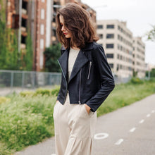 Load image into Gallery viewer, HIGH WAIST MOTO JACKET - BLACK
