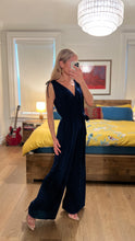 Load image into Gallery viewer, surplice jumpsuit - navy
