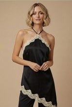 Load image into Gallery viewer, Satin lace Halter Jumpsuit - Black
