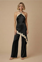 Load image into Gallery viewer, Satin lace Halter Jumpsuit - Black
