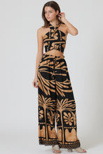 Load image into Gallery viewer, Tie back Top &amp; pants set - Black/Multi
