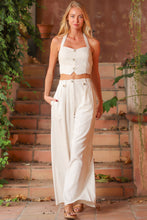 Load image into Gallery viewer, Halter vest top &amp; Linen pants set - Oatmeal
