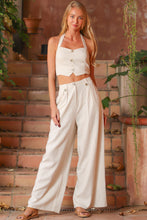 Load image into Gallery viewer, Halter vest top &amp; Linen pants set - Oatmeal
