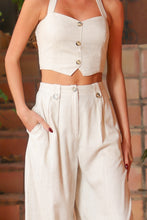 Load image into Gallery viewer, Halter vest top &amp; Linen pants set - Oatmeal
