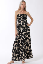 Load image into Gallery viewer, Tie front Tube Jumpsuit - Black/Beige
