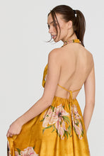 Load image into Gallery viewer, Halter flare Maxi Dress - Deep Yellow
