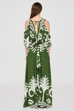 Load image into Gallery viewer, Border print kimono Dress - Green / Beige
