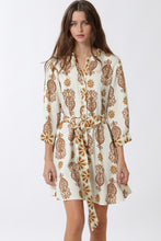 Load image into Gallery viewer, 3/4 Sleeveless Mini Dress - Ivory/Camel
