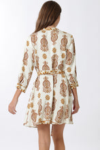 Load image into Gallery viewer, 3/4 Sleeveless Mini Dress - Ivory/Camel
