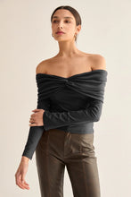 Load image into Gallery viewer, ABBY OFF SLDR TOP - BLACK
