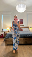 Load image into Gallery viewer, printed culotte jumpsuit - blue paisly
