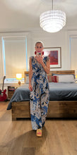 Load image into Gallery viewer, printed culotte jumpsuit - blue paisly
