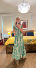 Load image into Gallery viewer, SMOCKED MAXI DRESS - GREEN ZIG
