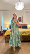 Load image into Gallery viewer, SMOCKED MAXI DRESS - GREEN ZIG
