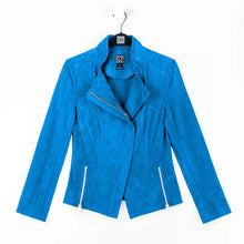 Load image into Gallery viewer, soft suede zip up jacket - french blue
