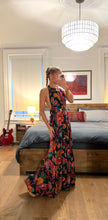 Load image into Gallery viewer, Floral Halter Maxi Dress - Black Multi
