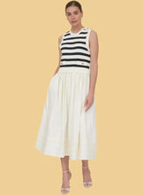 Load image into Gallery viewer, collared spring knit tank - nvy/wht
