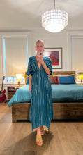 Load image into Gallery viewer, Striped Sequin Midi Dress - Teal
