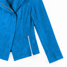 Load image into Gallery viewer, soft suede zip up jacket - french blue
