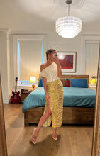 Load image into Gallery viewer, fall jungle midi skirt - green/pink
