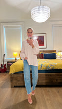 Load image into Gallery viewer, Embroided split neck top - Blush/Rose

