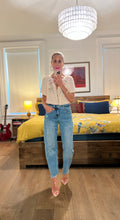 Load image into Gallery viewer, Emb Split neck Top - Tea/Apricot
