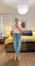 Load image into Gallery viewer, Emb Split neck Top - Tea/Apricot
