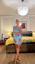 Load image into Gallery viewer, FAUX WRAP MINI DRESS - Seafoam/Violet
