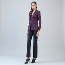 Load image into Gallery viewer, liquid leather blazer - Plum
