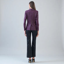 Load image into Gallery viewer, liquid leather blazer - Plum
