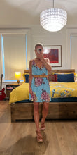 Load image into Gallery viewer, FAUX WRAP MINI DRESS - Seafoam/Violet
