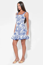 Load image into Gallery viewer, square neck jacquard mini dress - blue/white
