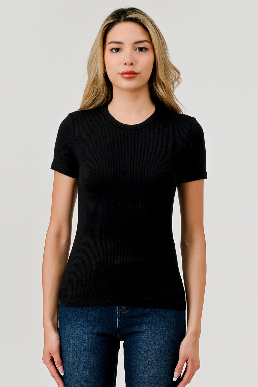 Rib Crew Nack - BLACK