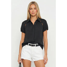 Load image into Gallery viewer, cutout detail ss blouse - black
