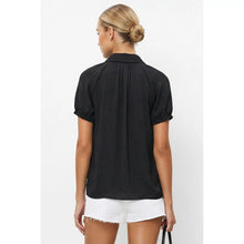 Load image into Gallery viewer, cutout detail ss blouse - black
