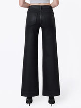 Load image into Gallery viewer, touser hem coated wide jean - black

