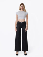 Load image into Gallery viewer, touser hem coated wide jean - black
